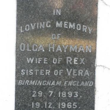 HAYMAN Olga 1893-1965