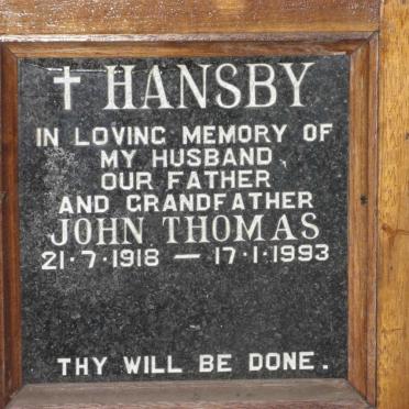 HANSBY John Thomas 1918-1993