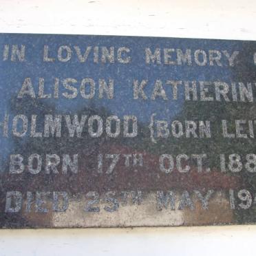 HOLMWOOD Alison Katherine nee LEITH 1884-1941