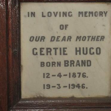 HUGO Gertie nee BRAND 1876-1946