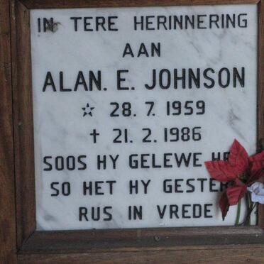 JOHNSON Alan E. 1959-1986 