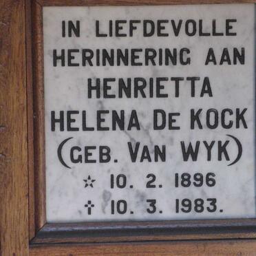 KOCK Henrietta Helena, de nee VAN WYK 1896-1983