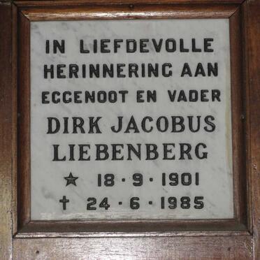 LIEBENBERG Dirk Jacobus 1901-1985