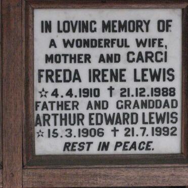 LEWIS Arthur Edward 1906-1992 &amp; Freda Irene 1910-1988