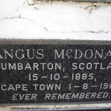 McDONALD Angus 1885-1962