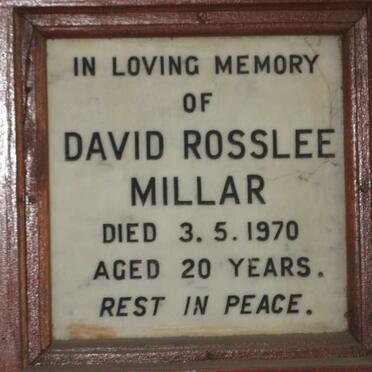MILLAR David Rosslee -1970