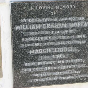 MOFFAT William Graham 1866-1951 Maggie Eiddell LINCK 1873-1943
