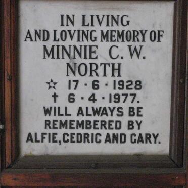 NORTH Minnie C.W. 1928-1977