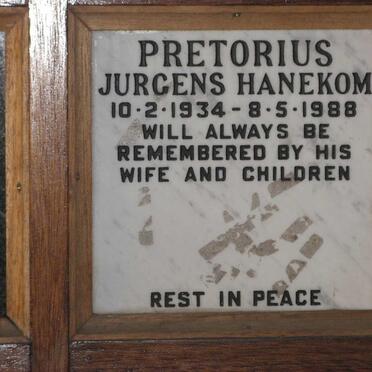PRETORIUS Jurgens Hanekom 1934-1988