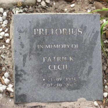 PRETORIUS Patrick Cecil 1934-2007