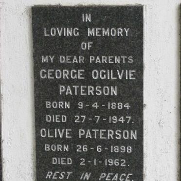 PATERSON George Ogilvie 1884-1947 &amp; Olive 1898-1962