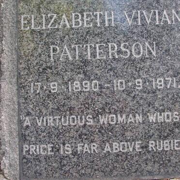 PATTERSON Elizabeth Vivian 1890-1971