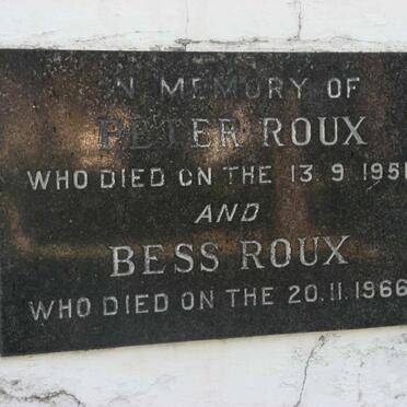 ROUX Peter -1951 &amp; Bess -1966