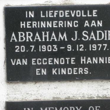 SADIE Abraham J. 1903-1977
