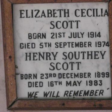 SCOTT Henry Southey 1899-1983 &amp; Elizabeth Cecilia 1914-1974
