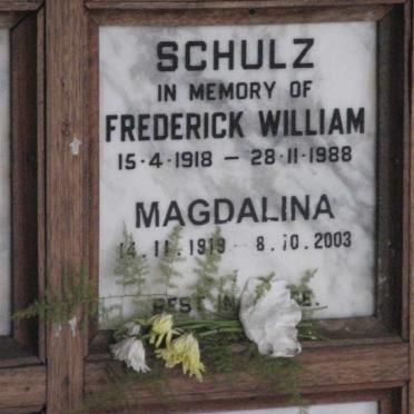 SCHULZ Frederick William 1918-1988 &amp; Magdalina 1919-2003