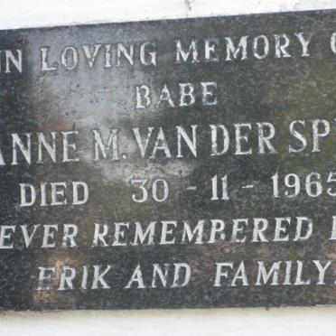 SPUY Anne M., van der -1965