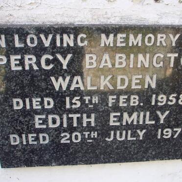 WALKDEN Percy Babington -1958 &amp; Edith Emily -1976