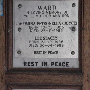WARD Jacomina Petronella 1925-1995 :: WARD Lee Stacy 1985-1988