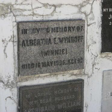 WYNHOFF Albertha E. -1965
