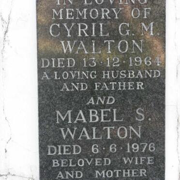 WALTON Cyril G.M. -1964 &amp; Mabel S. -1976