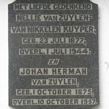 ZUYLEN Johan Herman, van 1875-1957 &amp; Nellie VAN NIKKELEN KUYPER 1877-1944