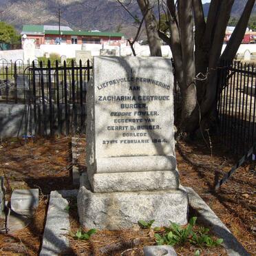 BURGER Zacharina Getrude nee FOWLER -1844