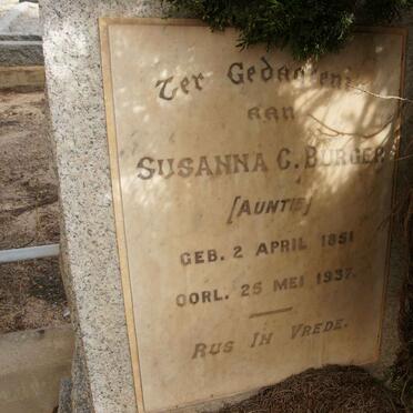 BURGER Susanna C. 1851-1937