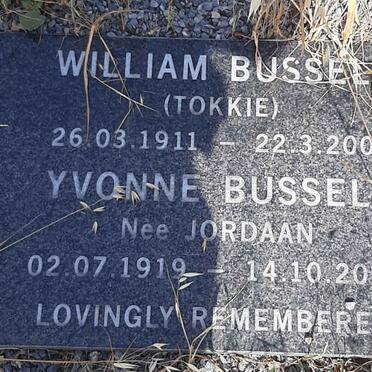 BUSSELL William 1911-2001 &amp; Yvonne JORDAAN 1919-2012
