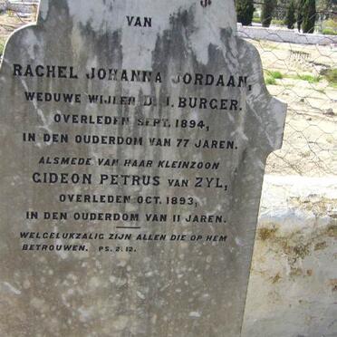 BURGER Rachel Johanna nee JORDAAN -1894 :: VAN ZYL Gideon Petrus -1893