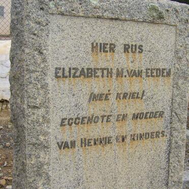 EEDEN Elizabeth M., van nee KRIEL
