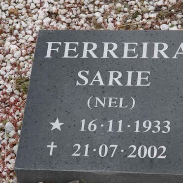 FERREIRA Sarie nee NEL 1933-2002