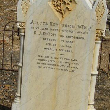 KEYTER Aletta nee DU TOIT voorheen DU TOIT 1848-1907