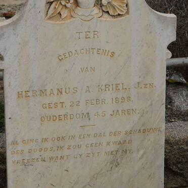 KRIEL Hermanus A. -1898