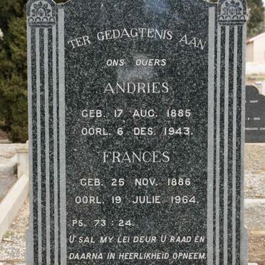 KRIEL Andries 1885-1943 &amp; Frances 1886-1964