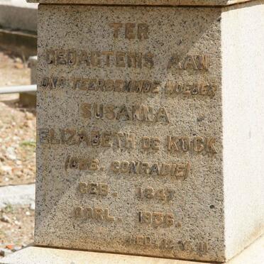 KOCK Susanna Elizabeth, de nee CONRADIE 1847-1936