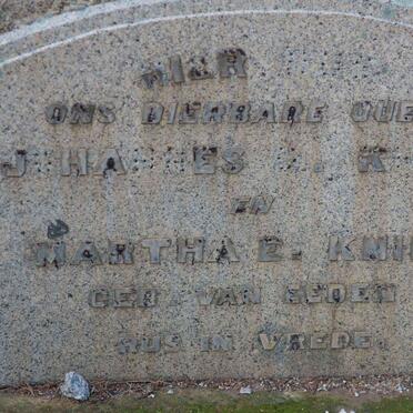 KNIPE Johannes 1865-1936 &amp; Martha E. VAN EEDEN 1868-1927 