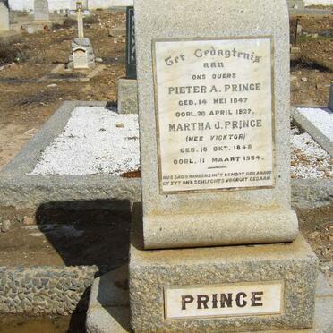 PRINCE Pieter A. 1847-1927 &amp; Martha J. VICKTOR 1848-1934