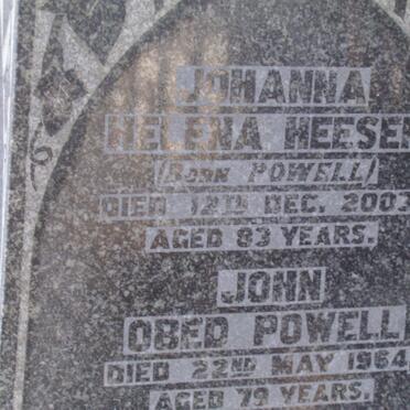 POWELL John Obed -1964 :: HEESEN Johanna Helena nee POWELL -2003