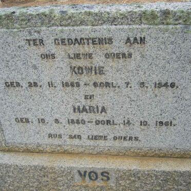 VOS Kowie 1869-1946 &amp; Maria 1880-1961