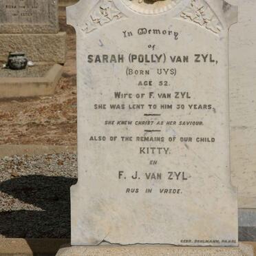 ZYL Sarah, van nee UYS :: VAN ZYL F.J. :: VAN ZYL Kitty