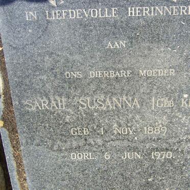 ZYL Sarha Susanna, van nee KRIEL 1889-1970