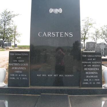 CARSTENS Matthys Louis Johannes 1904-1975 &amp; Hendriena Hermina 1908-1971