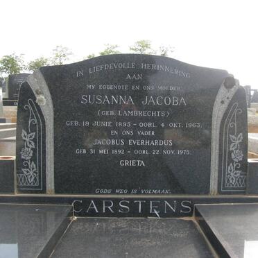 CARSTENS Jacobus Everhardus 1892-1975 &amp; Susanna Jacoba LAMBRECHTS 1895-1963