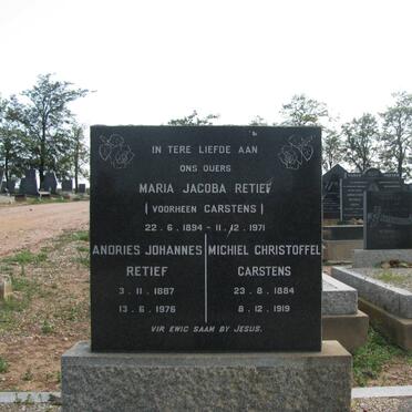CARSTENS Michiel Christoffel 1884-1919 &amp; Maria Jacoba 1894-1971 &amp; RETIEF Andries Johannes 1887-1976