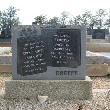 GREEFF Dirk Daniel Johannes 1889-1964 &amp; Alberta Jacoba SCHREUDER 1898-1985