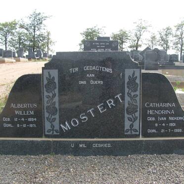 MOSTERT Albertus Willem 1894-1971 &amp; Catharina Hendrina VAN NIEKERK 1901-1988