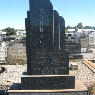 ANDRAG Paul Max 1890-1945 &amp; Margaretha Johanna 1890-1967