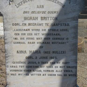 BRITTON Ingram &amp; Anna Maria MULLER -1925