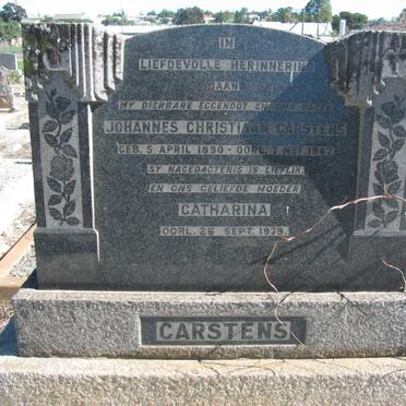 CARSTENS Johannes Christiaan 1890-1947 &amp; Catharina -1979